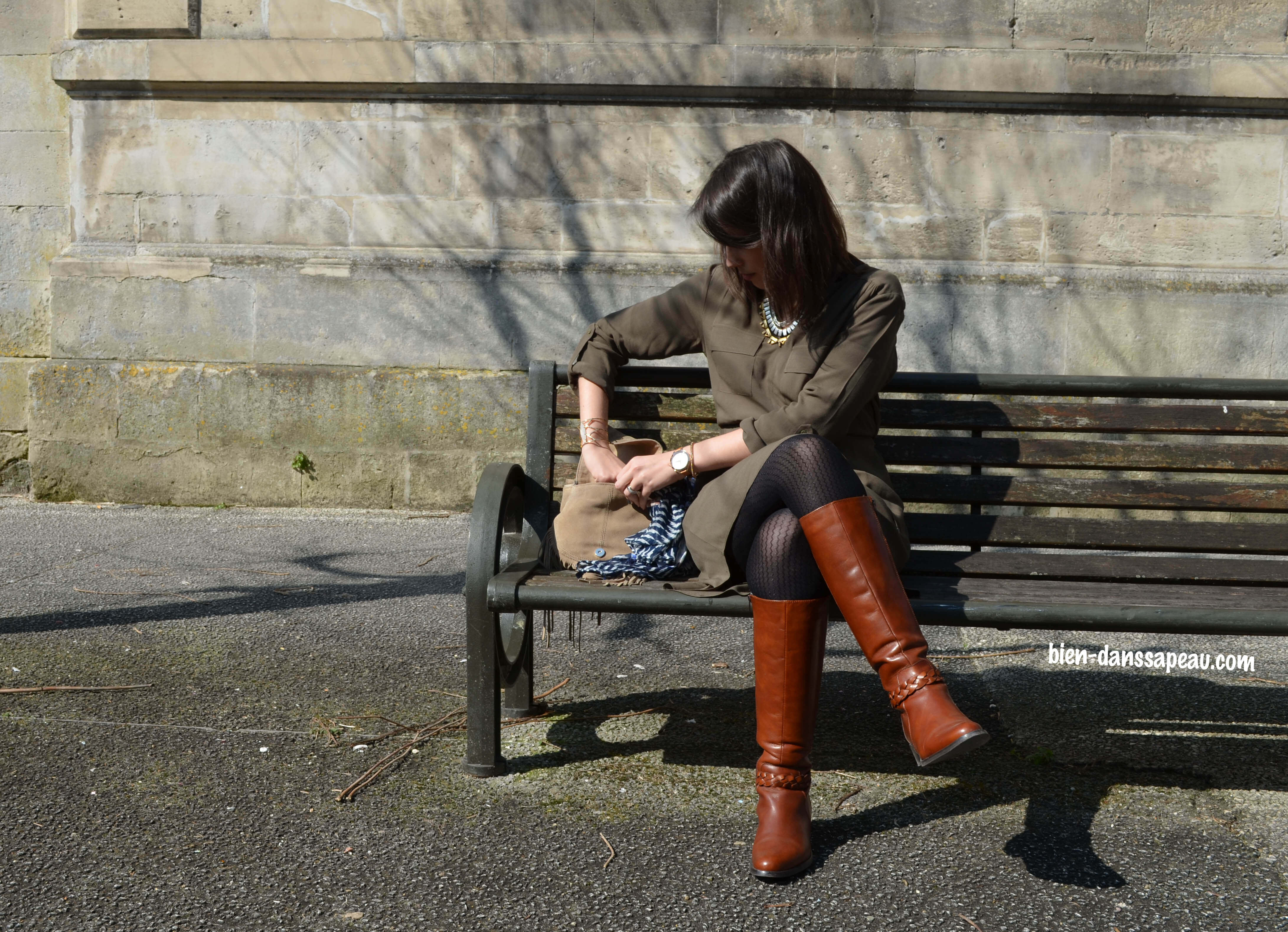 robe kaki instant couleur look demi-saison