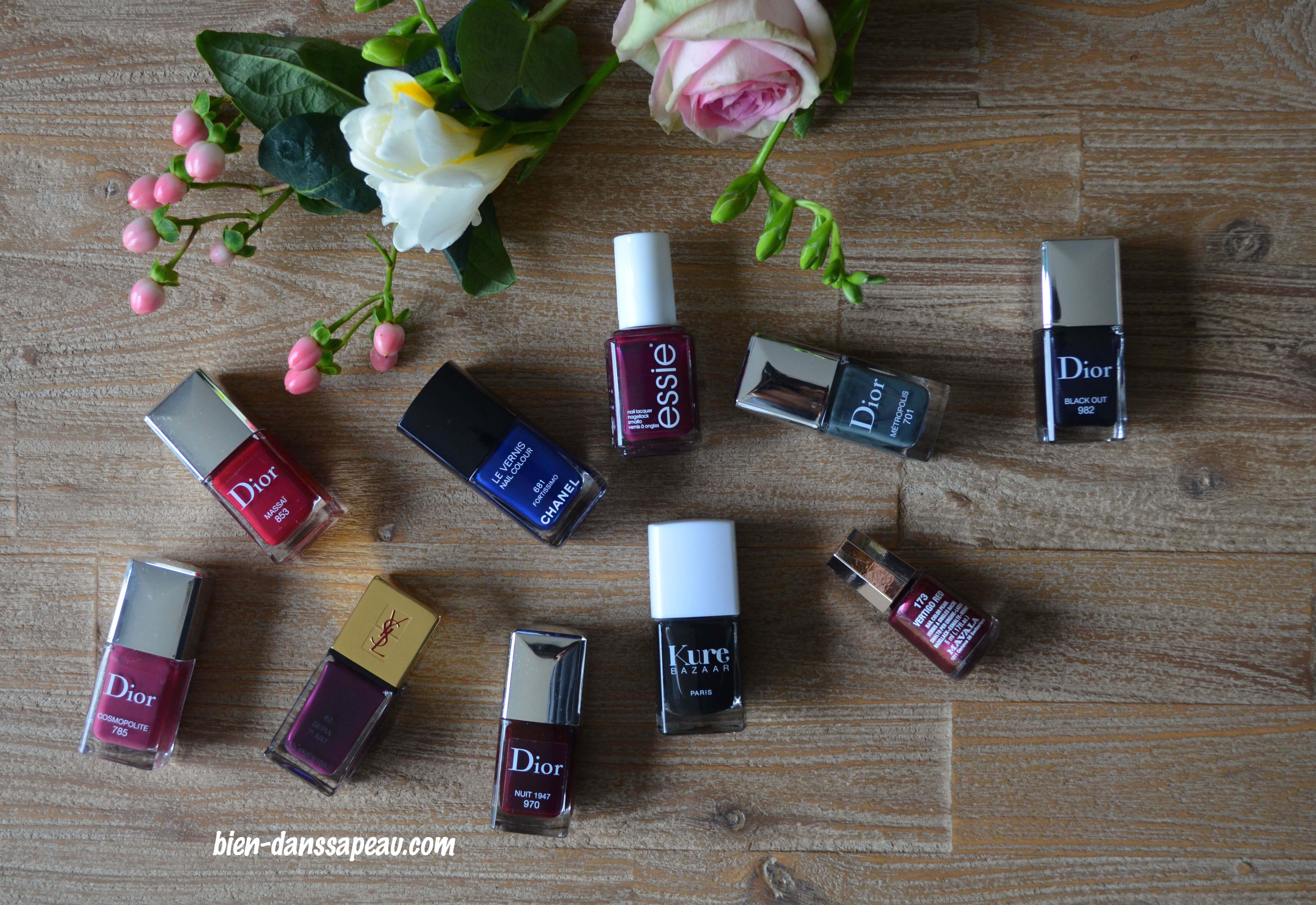 sélection de vernis foncés favoris